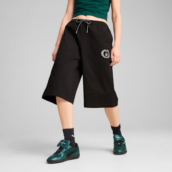 PUMA x HARRY POTTER Women's Relaxed Fit 14" Jorts, PUMA Black, extralarge-IND